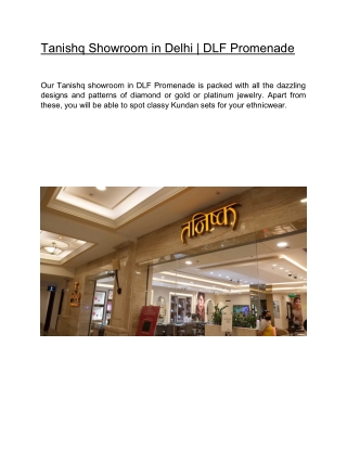 Tanishq Showroom in Delhi  | DLF Promenade