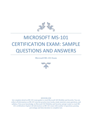 Microsoft MS-101 Certification Exam: Sample Questions and Answers