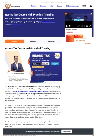 Income Tax Course with Practical Training _ Academy Tax4wealth