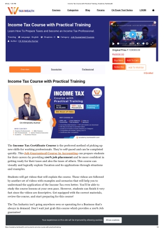 Income Tax Course with Practical Training _ Academy Tax4wealth