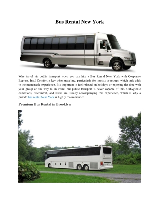 Bus Rental New York