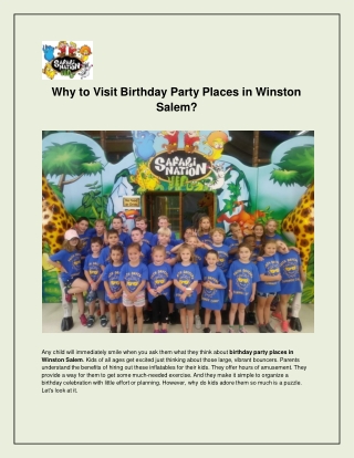 Birthday Party Places in Winston Salem