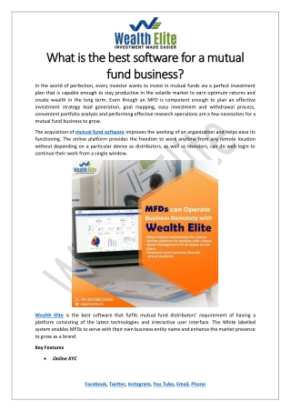 What is the best software for a mutual fund business (1)