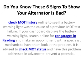 Do You Know These 6 Signs To Show Your Alternator Is Bad?
