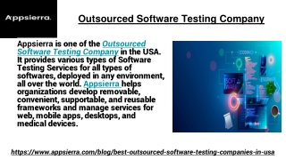 Outsourced Software Testing Company
