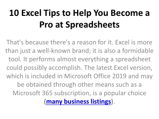 10 Excel Tips to Help You Become a Pro at Spreadsheets