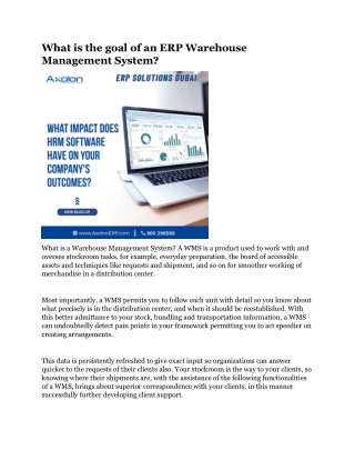 What is the goal of an ERP Warehouse Management System