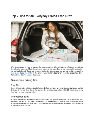 Top 7 Tips for an Everyday Stress