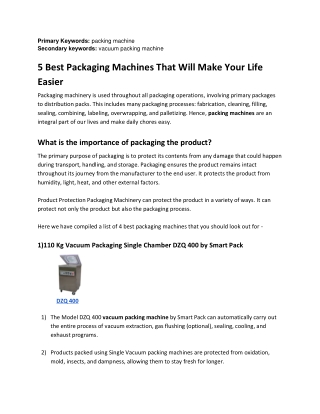 5 Best Packaging Machines That Will Make Your Life Easier