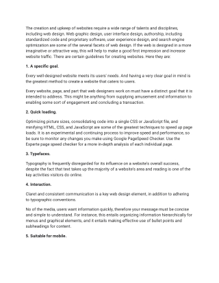 The Key Tenets Of Developing a Website.