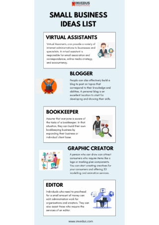 List of Small Business Ideas For Startup - Invedus Outsourcing