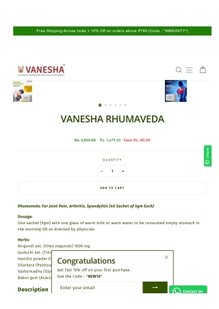 Buy Rhumaveda Online For Joint Pain – Vanesha Ayurveda