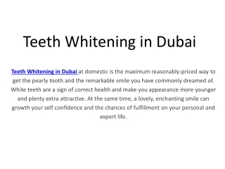 Teeth Whitening in Dubai