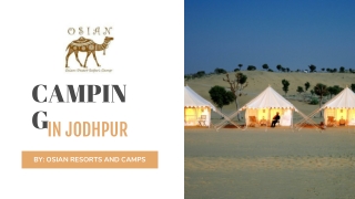 Best Place for Camping in Jodhpur - Osian Resorts