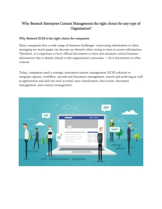 Why Bentech Enterprise Content Management the right choice for any type of Organisation