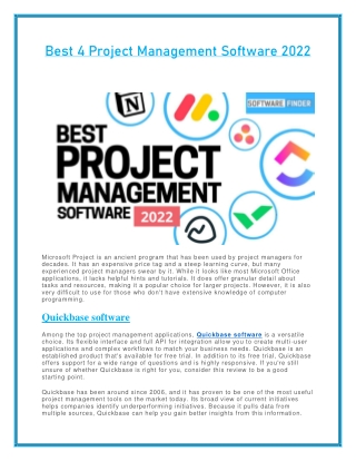 Top 4 Project Management Software 2022