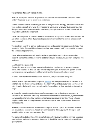 Top 3 Market Research Trends of 2022