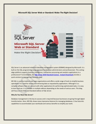 Download SQL Server 2019 Standard License - SoftwareDeals