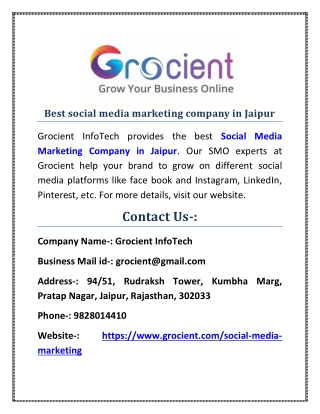 Best social media marketing company in Jaipur