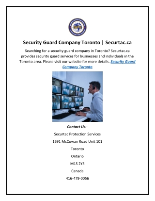 Security Guard Company Toronto