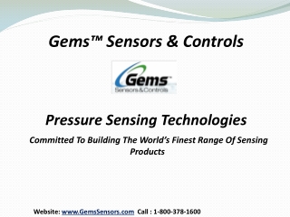 Gems™ Sensors & Controls - Pressure Sensors