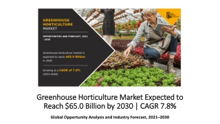 Greenhouse Horticulture Market Size, Share & Growth