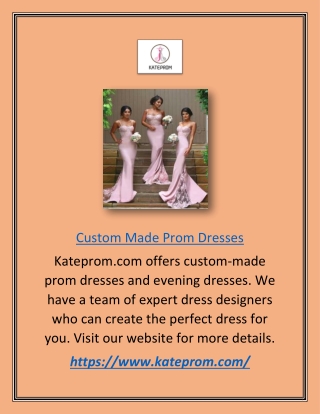 Custom Made Prom Dresses | Kateprom.com