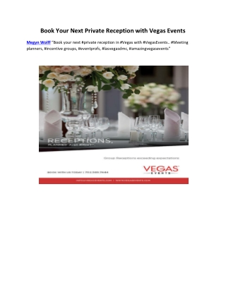 Book Your Next Private Reception with Vegas Events