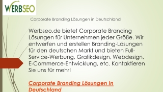 Corporate Branding Lösungen in Deutschland  Werbseo.de