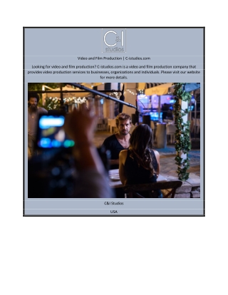 Video and Film Production | C-istudios.com