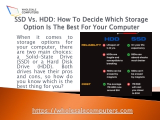SSD Vs. HDD How To Decide Which Storage Option Is The Best For Your Computer