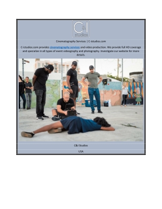Cinematography Services | C-istudios.com