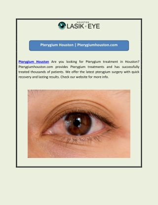 Pterygium Houston | Pterygiumhouston.com