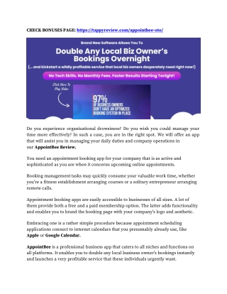 AppointBee Review & Mega 1,600 Bonuses Value At $853,968