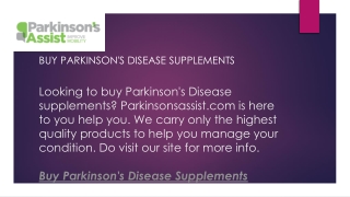 Buy Parkinson's Disease Supplements  Parkinsonsassist.com