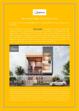 Why Home Design Must Concern You