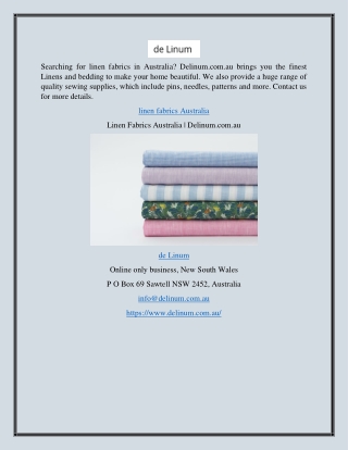 Linen Fabrics Australia | Delinum.com.au