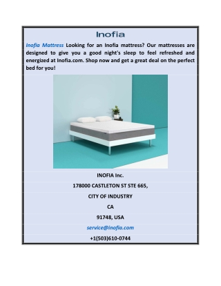 Want to buy an inofia mattress