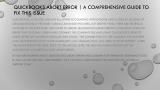 A quick guide to eliminate QuickBooks Abort error