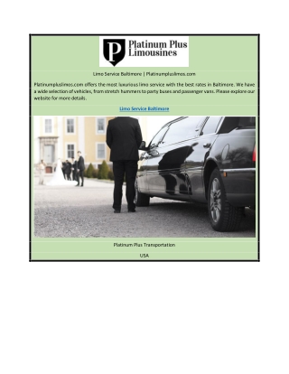 Limo Service Baltimore