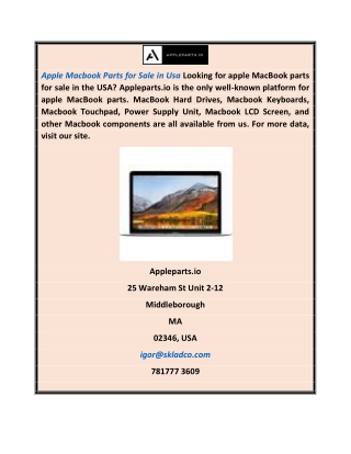 Apple Macbook Parts for Sale in Usa  Appleparts.io