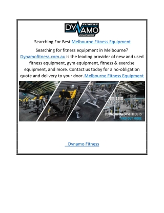 Searching For Best Melbourne Fitness Equipment