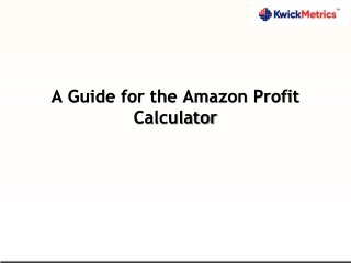 A Guide for the Amazon Profit Calculator