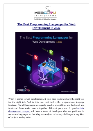 The Best Programming Languages for Web Development in 2022