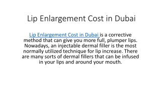Lip Enlargement Cost in Dubai