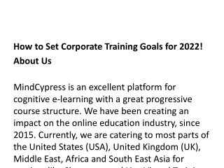 How to Set Corporate Training Goals for 2022!