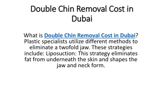 Double Chin Removal Cost in Dubai