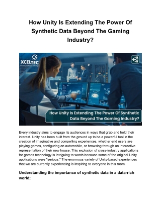 How Unity Is Extending The Power Of Synthetic Data Beyond The Gaming Industry_