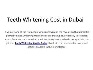 Teeth Whitening Cost in Dubai