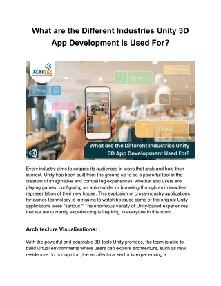 What are the Different Industries Unity 3D App Development is Used For_